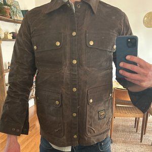 Mens Brand New Small Brown Waxed Jacket Utility - "The Adventure Jacket"